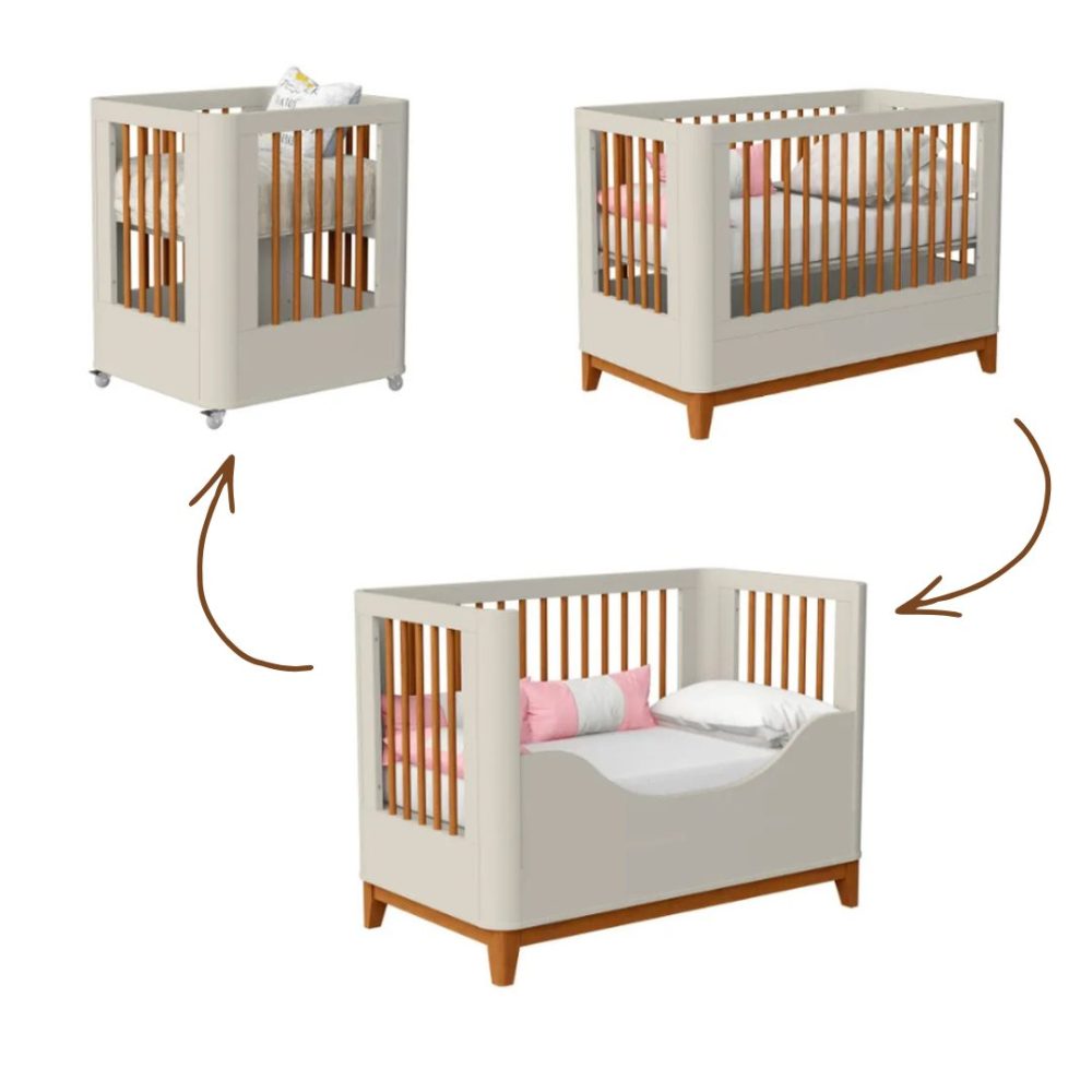 Berço Evolutivo 3 em 1 Boom Slim Classic - Areia Fosco
