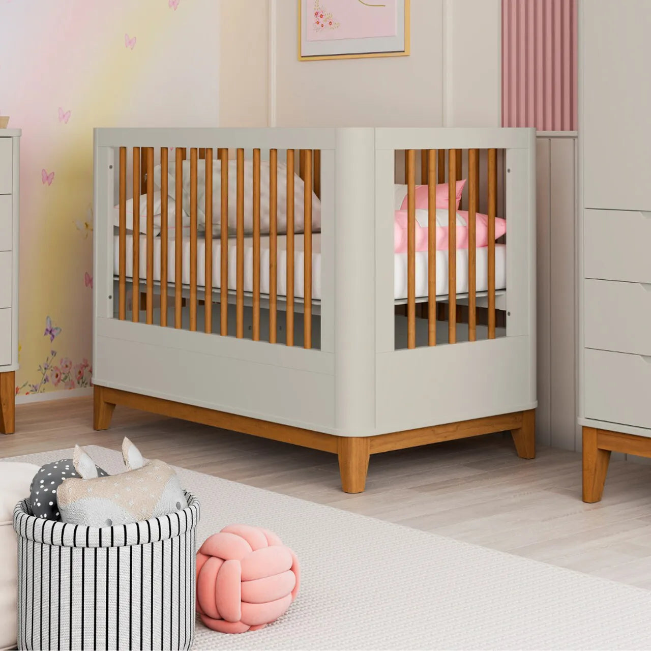 Berço Evolutivo 3 em 1 Boom Slim Classic - Areia Fosco