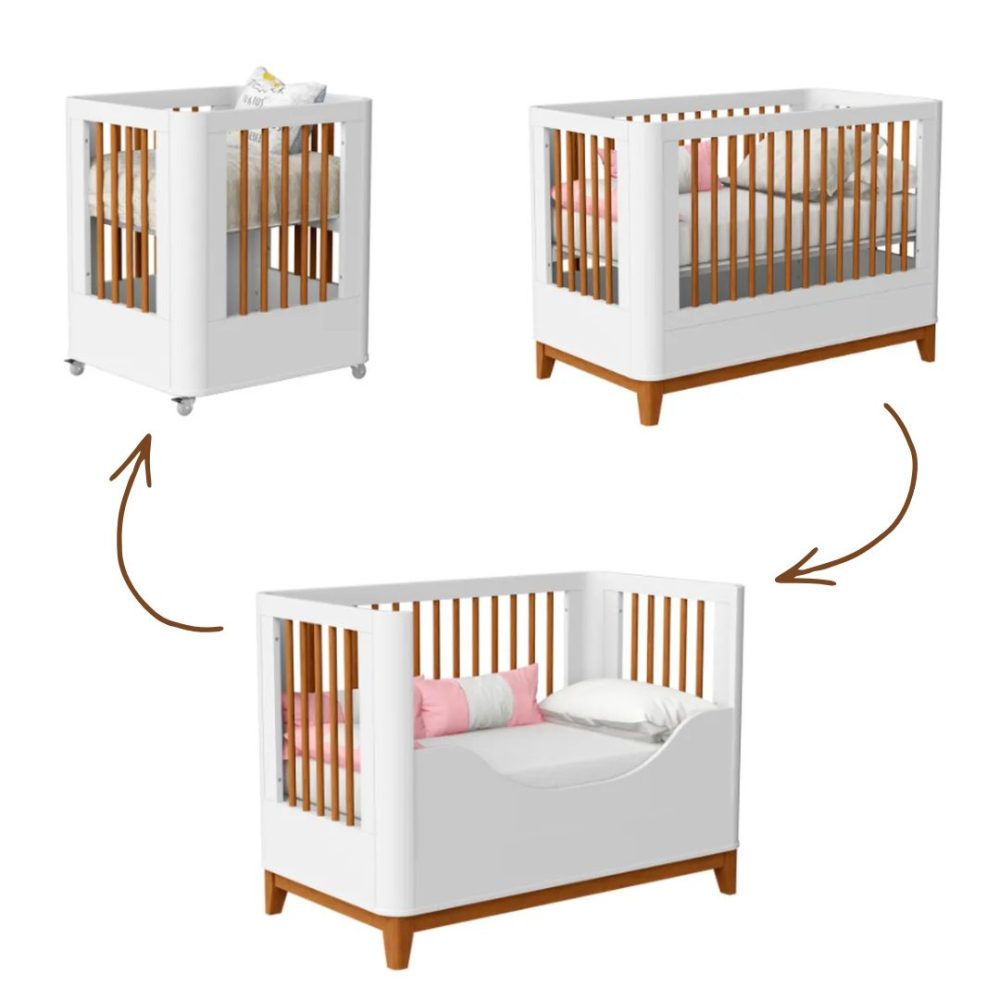 Berço Evolutivo 3 em 1 Boom Slim Classic - Branco Fosco