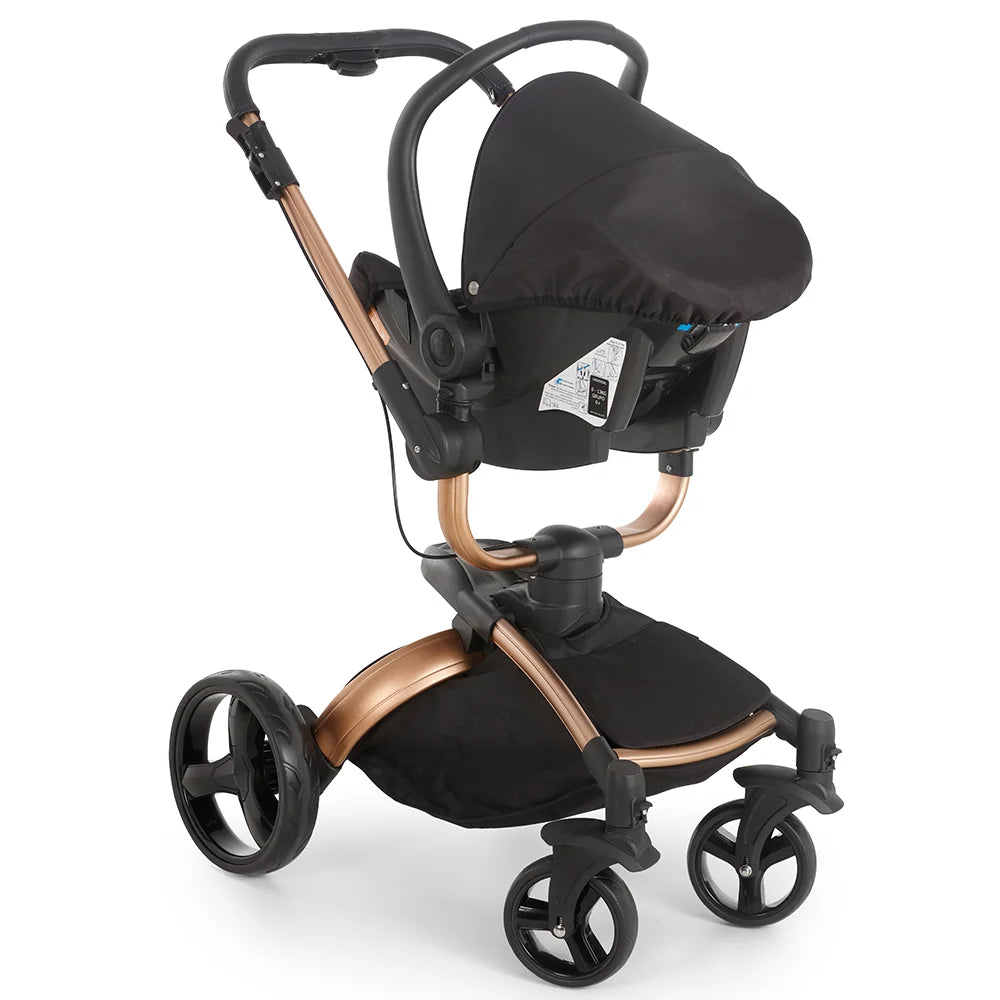 Kit Carrinho de Bebê 360 + Bebê Conforto + Base - Golden