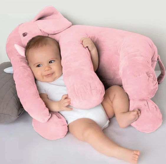 Elefante Almofada de Pelúcia 60cm - Rosa