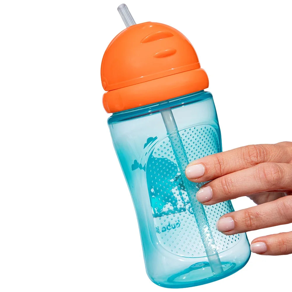 Garrafinha Infantil Buba Com Canudo 400ml - Dino Patinete Azul