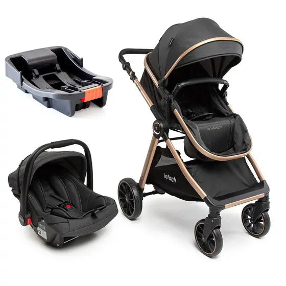 Carrinho Infanti Romanzo Trio Com Base Normal Preto Bronze