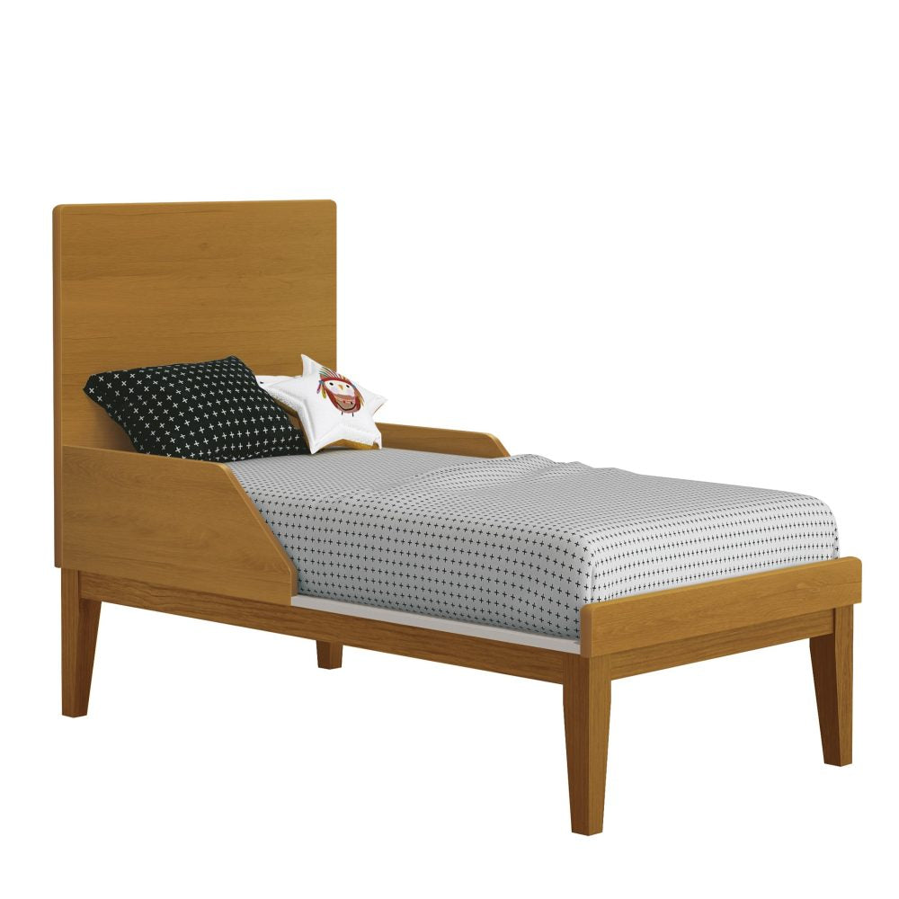 Quarto de Bebê Classic Reller | Guarda-Roupa 3 Portas, Cômoda e Berço - Branco Fosco com Savana