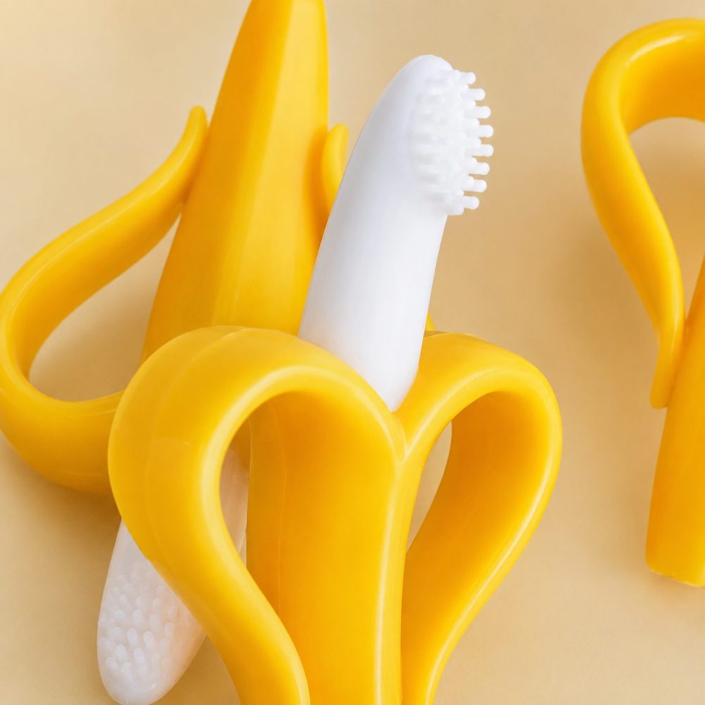 Mordedor Massageador de Gengiva Bebê em Silicone - Banana