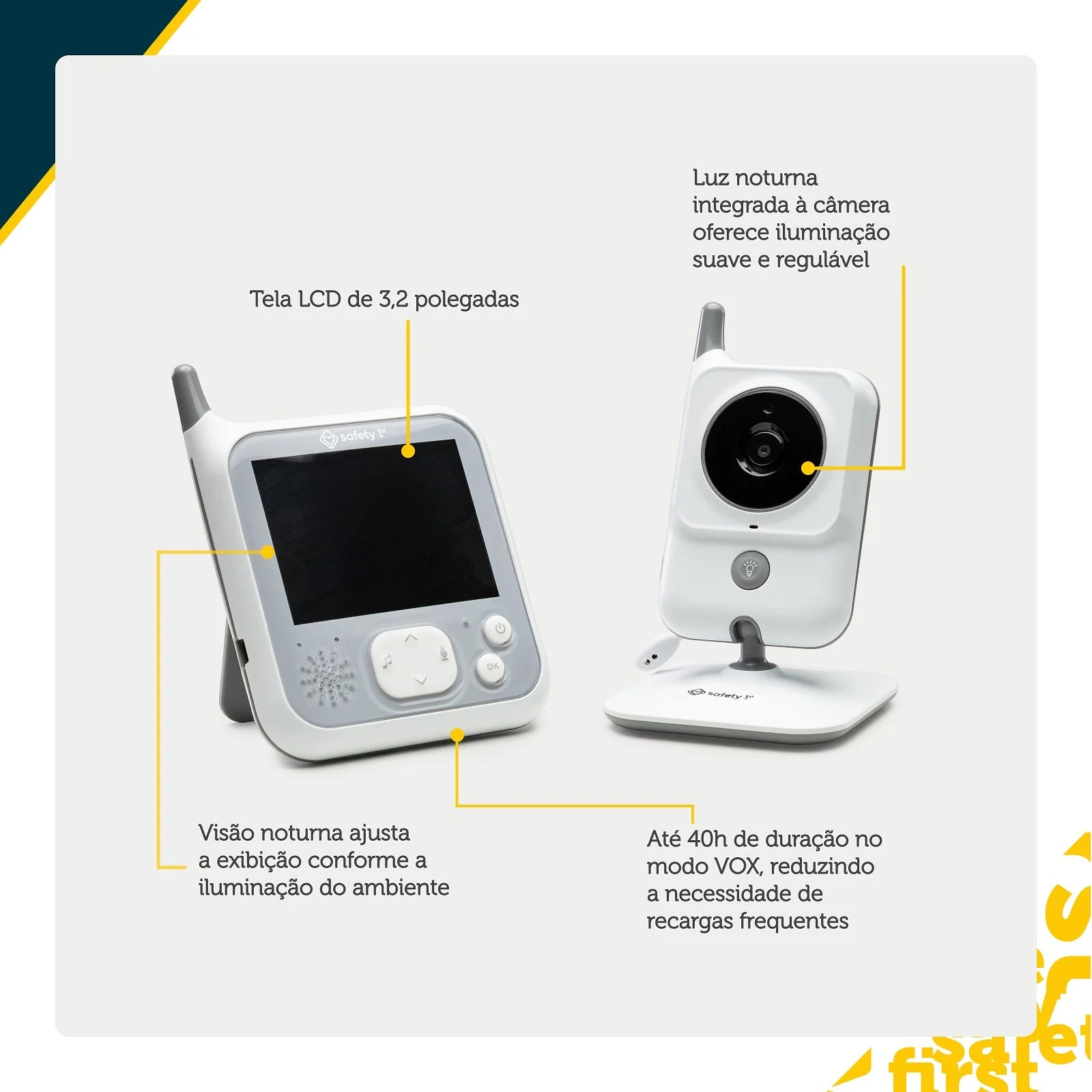 Babá Eletrônica com Monitor Safe Spot Safety 1St