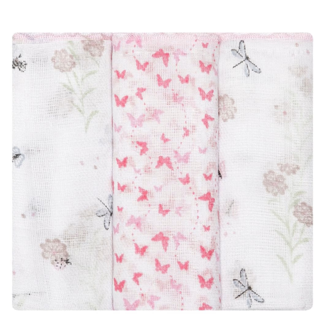 Fralda de Boca Bebê Estampado 32cmx32cm - Floral