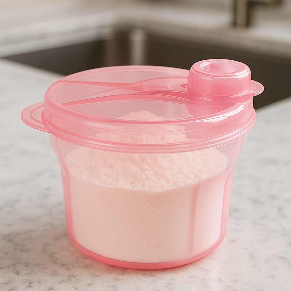 Pote para Leite em Pó Rosa - Buba