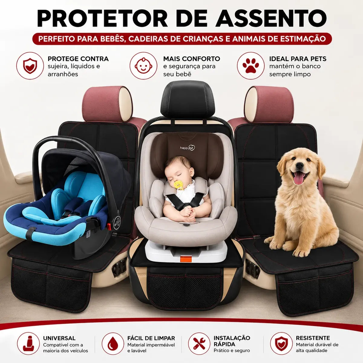 Protetor De Assento Infantil Clingo Para Carro