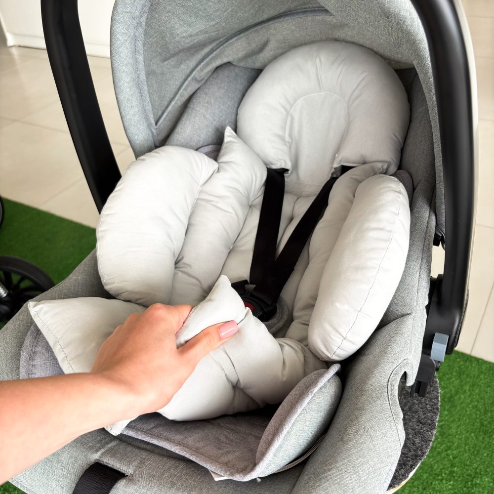 Redutor de Bebê Conforto Anatômico 100% Algodão - Cinza