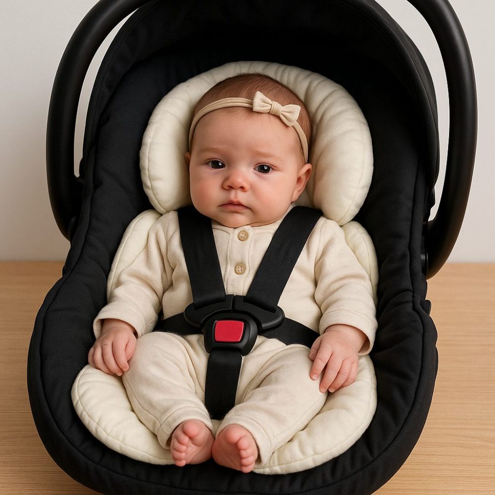 Redutor de Bebê Conforto Anatômico 100% Algodão - Cinza
