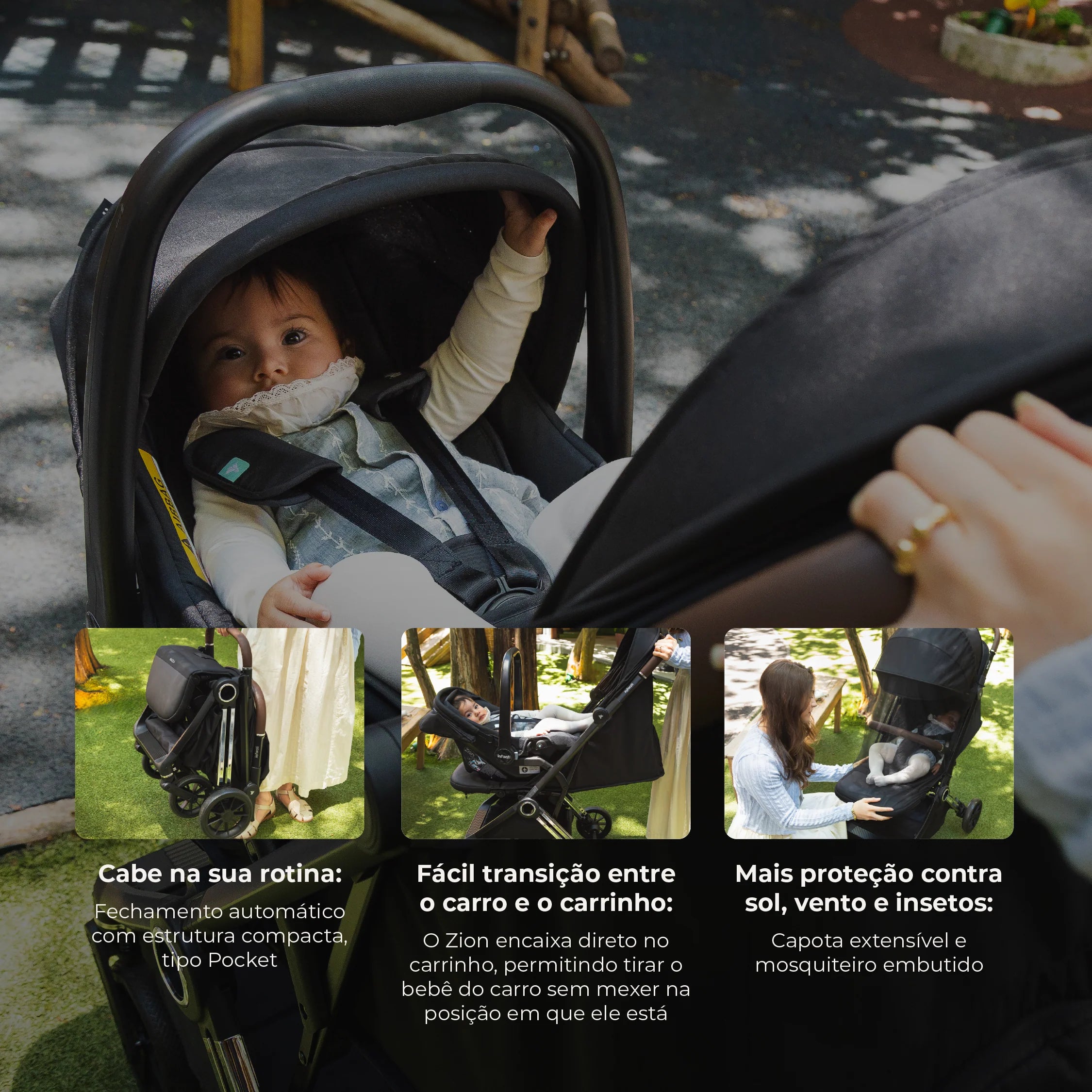 Carrinho Infanti Travel System Nivola Duo Preto Solar