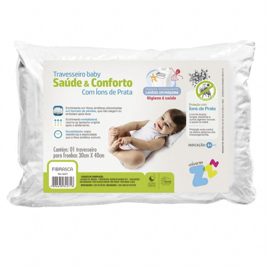 Travesseiro Baby Saúde e Conforto Com Ícons de Prata +6 meses