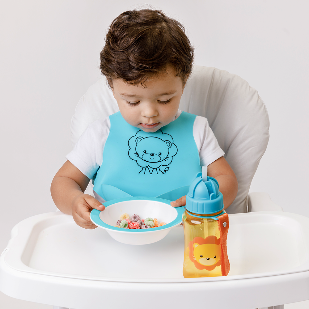 Garrafinha Infantil Animal Fun Buba Com Canudo 350ml - Leão