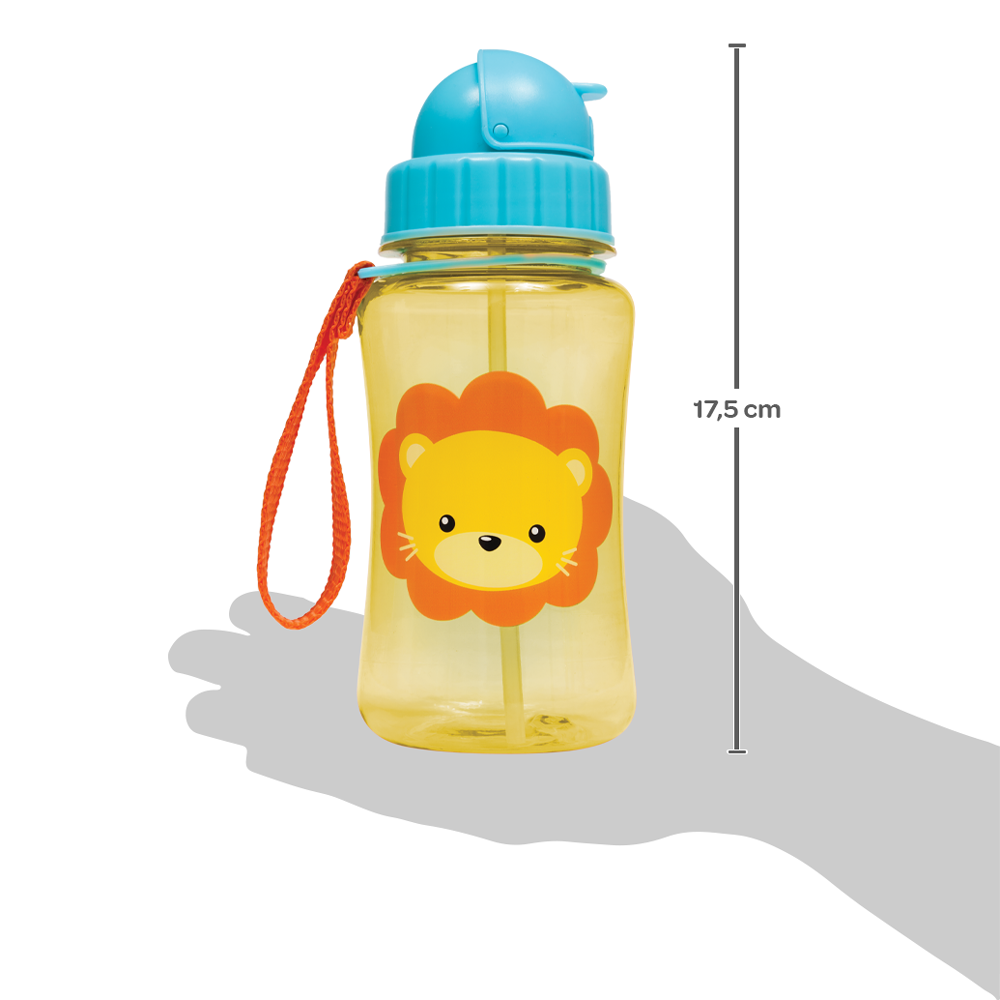 Garrafinha Infantil Animal Fun Buba Com Canudo 350ml - Leão