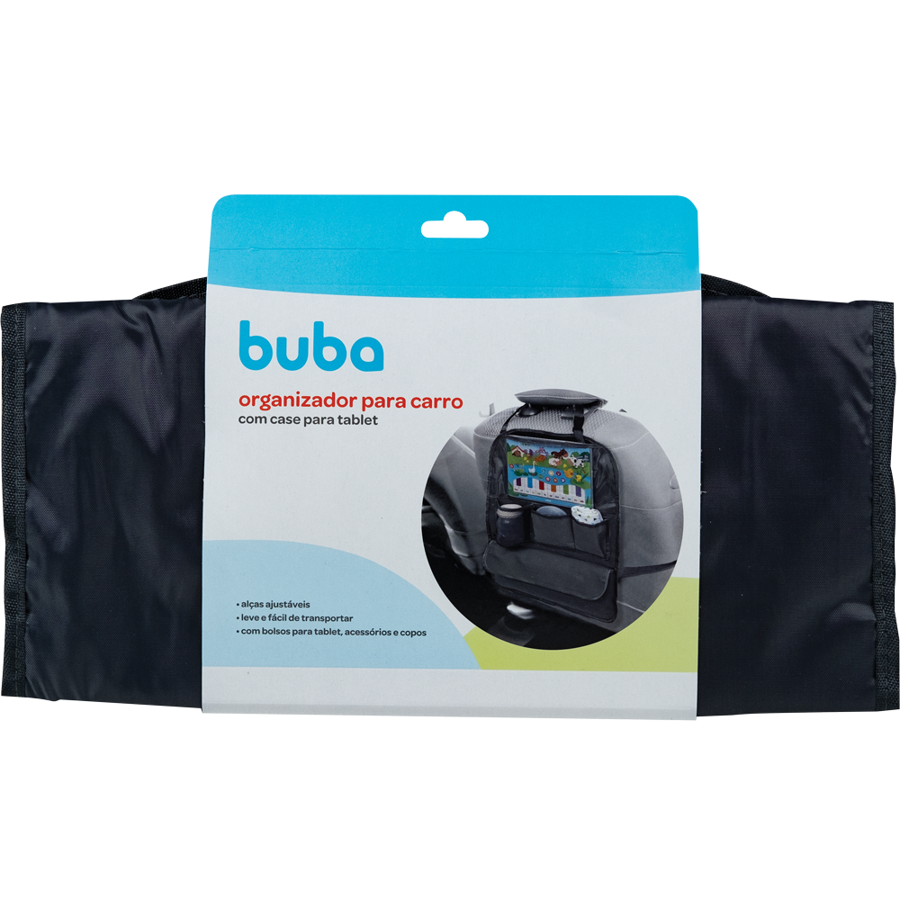 Organizador para Carro com Case Para Tablet Preto - Buba