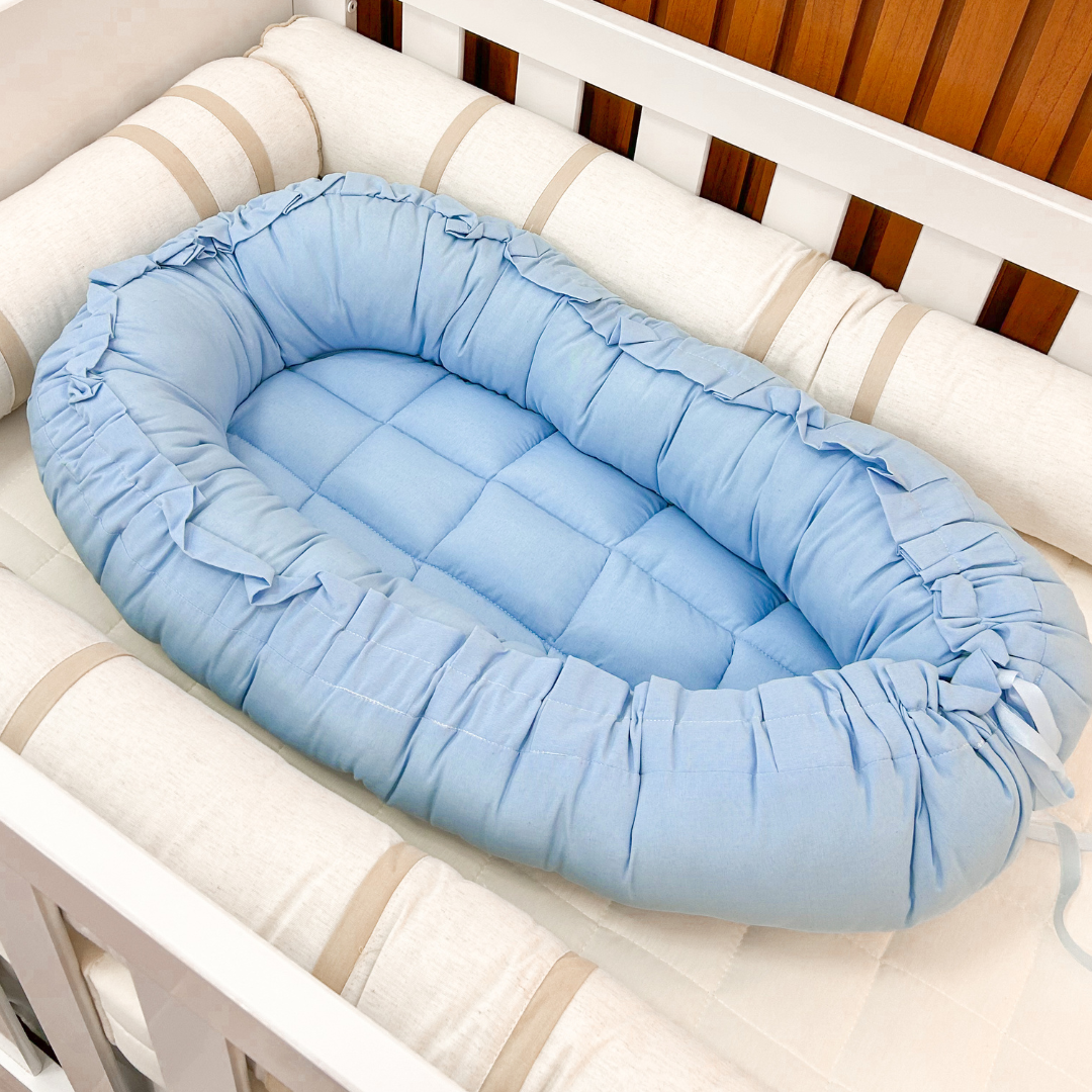 Ninho para Bebê Redutor de Berço 100% Algodão - Azul