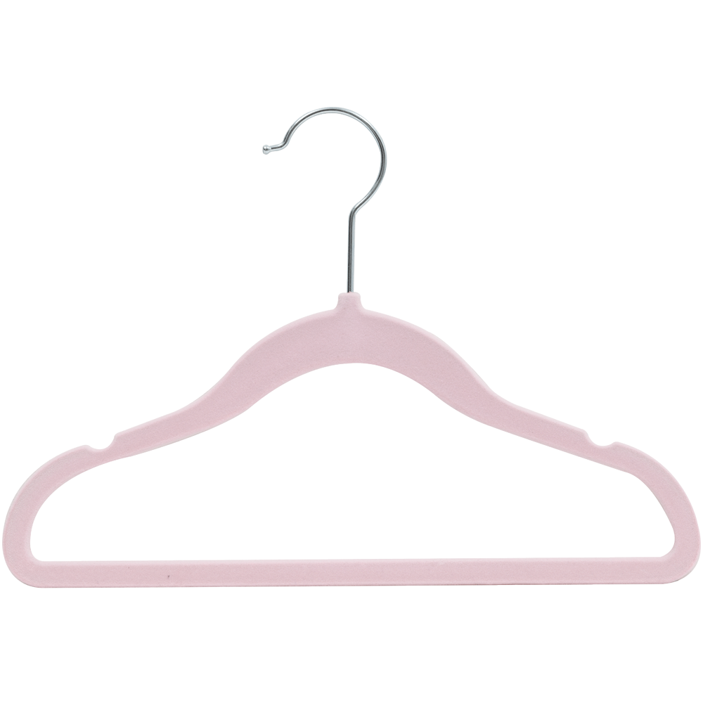 Kit 5 Cabides Infantil Buba em Veludo Rosa