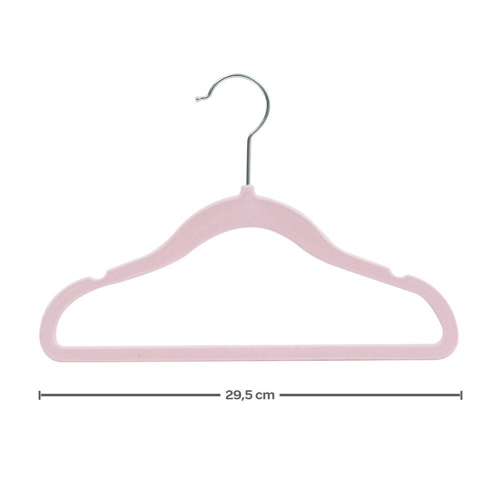 Kit 5 Cabides Infantil Buba em Veludo Rosa