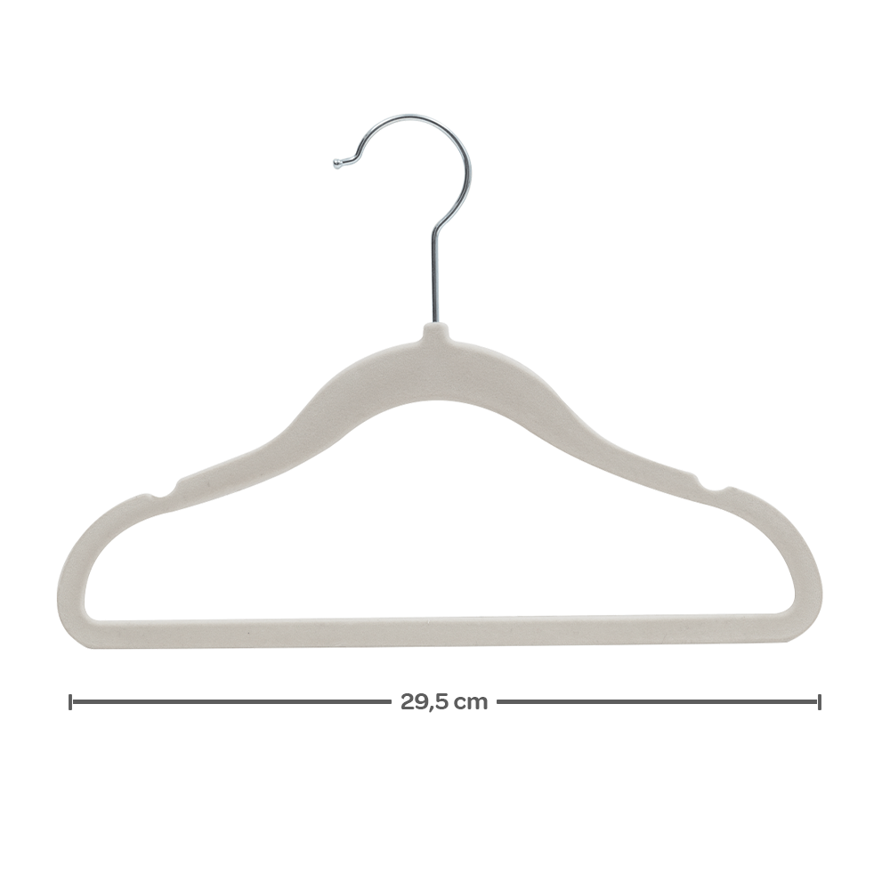 Kit 5 Cabides Infantil Buba em Veludo Cinza