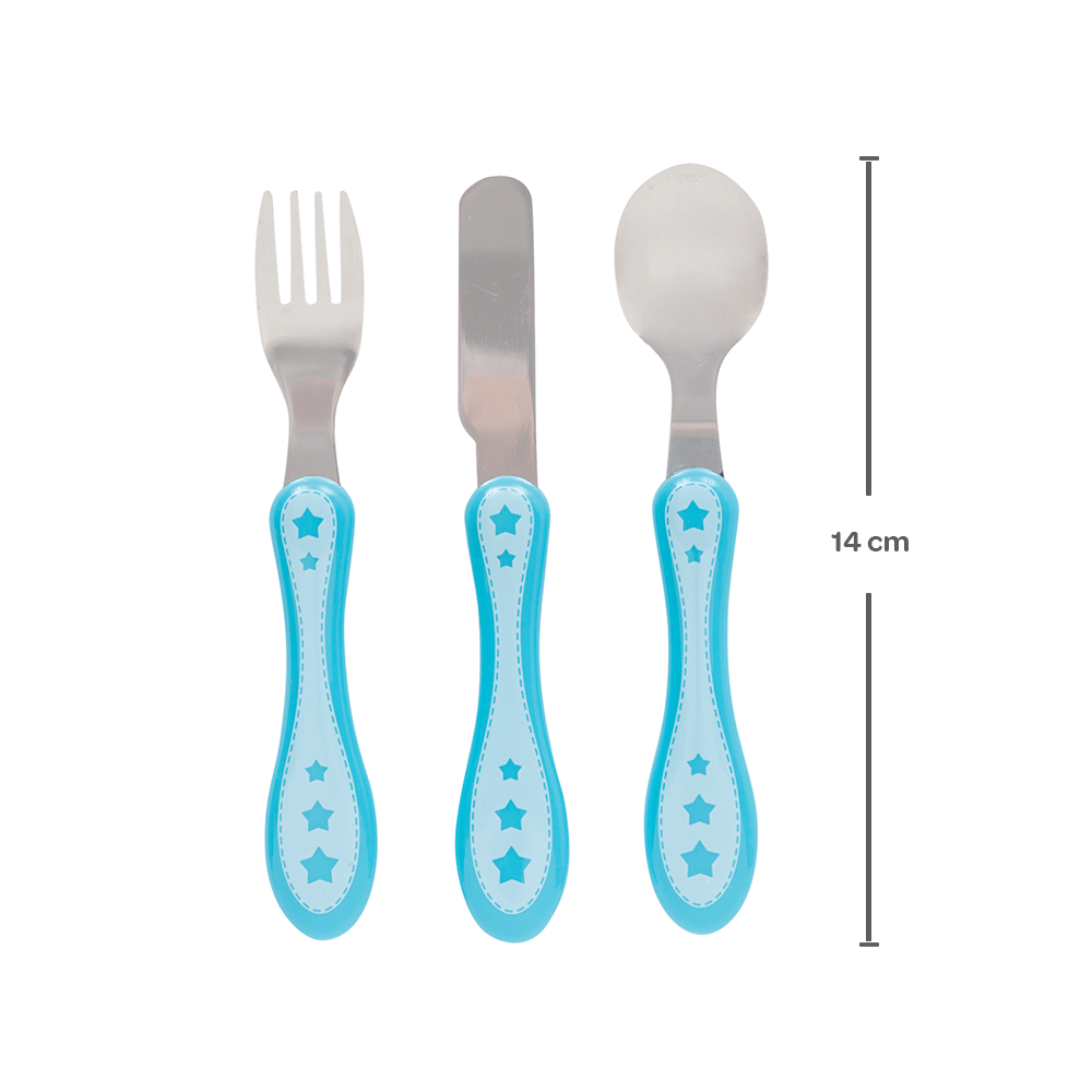 Kit Talher Estrelinha 3 Peças Azul Buba