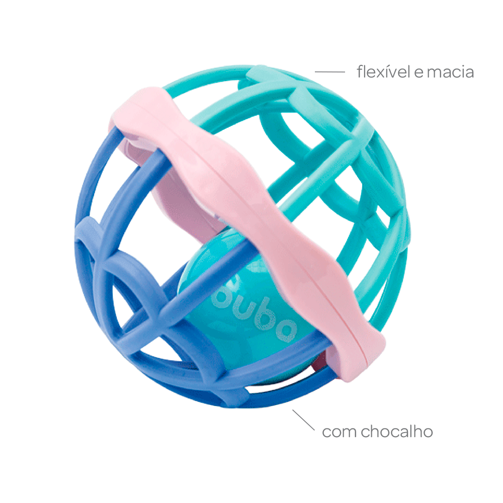 Bola Baby Ball Cute Colors Buba Com Chocalho - Menina