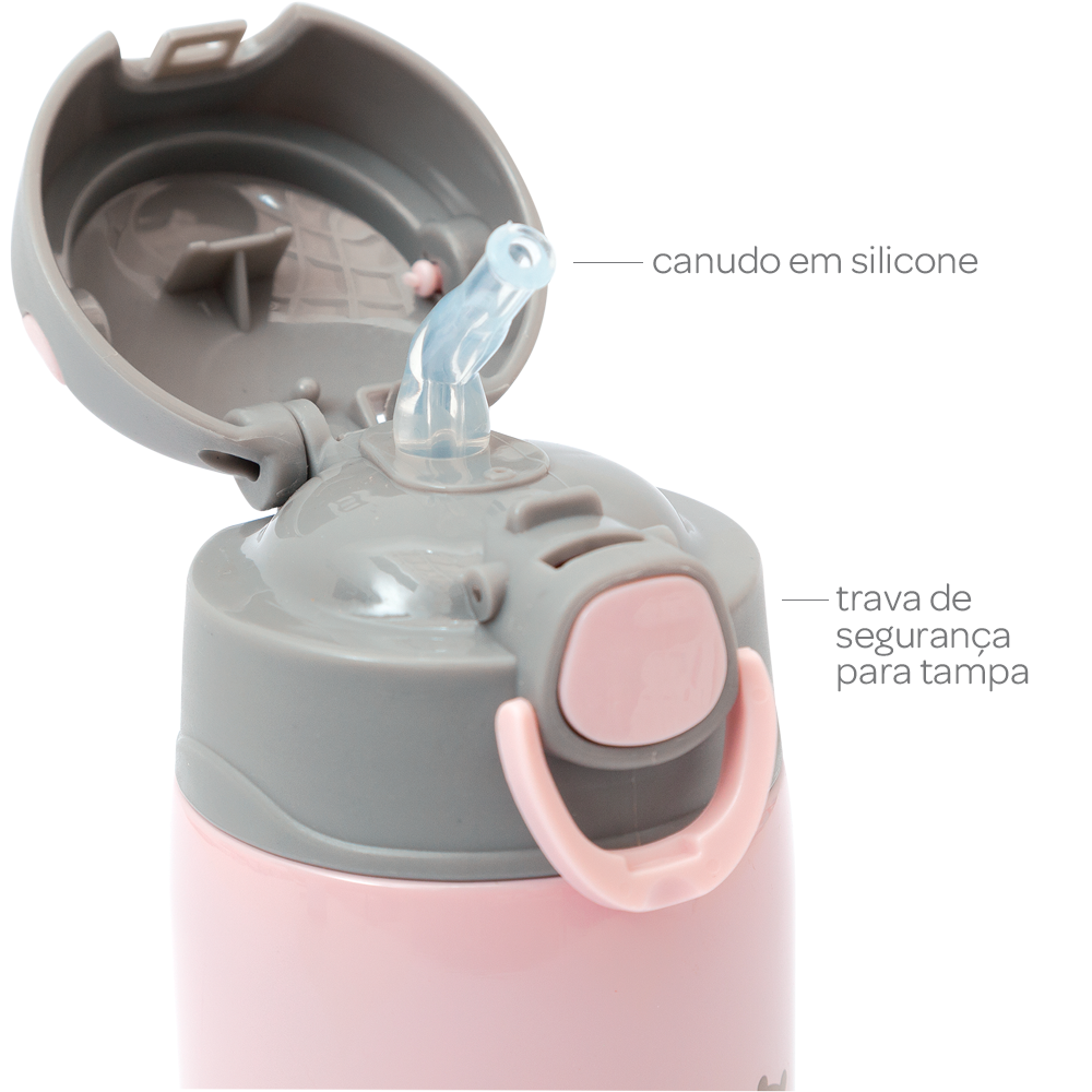 Garrafa Térmica Parede Dupla Gumy Buba - Rosa