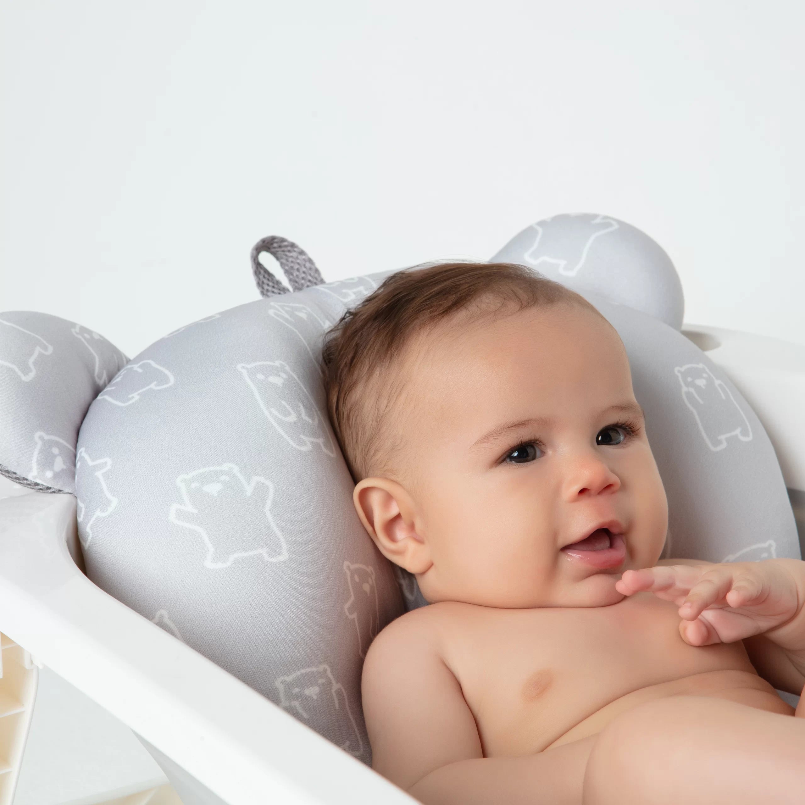 Almofada Para Banho Bebê Ursinho Cinza - Buba