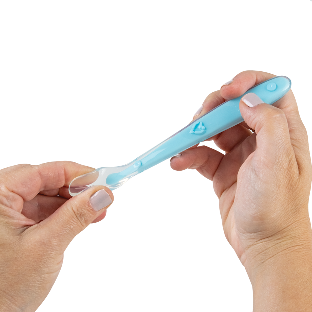 Colher Anatômica em Silicone Azul Buba para Bebê