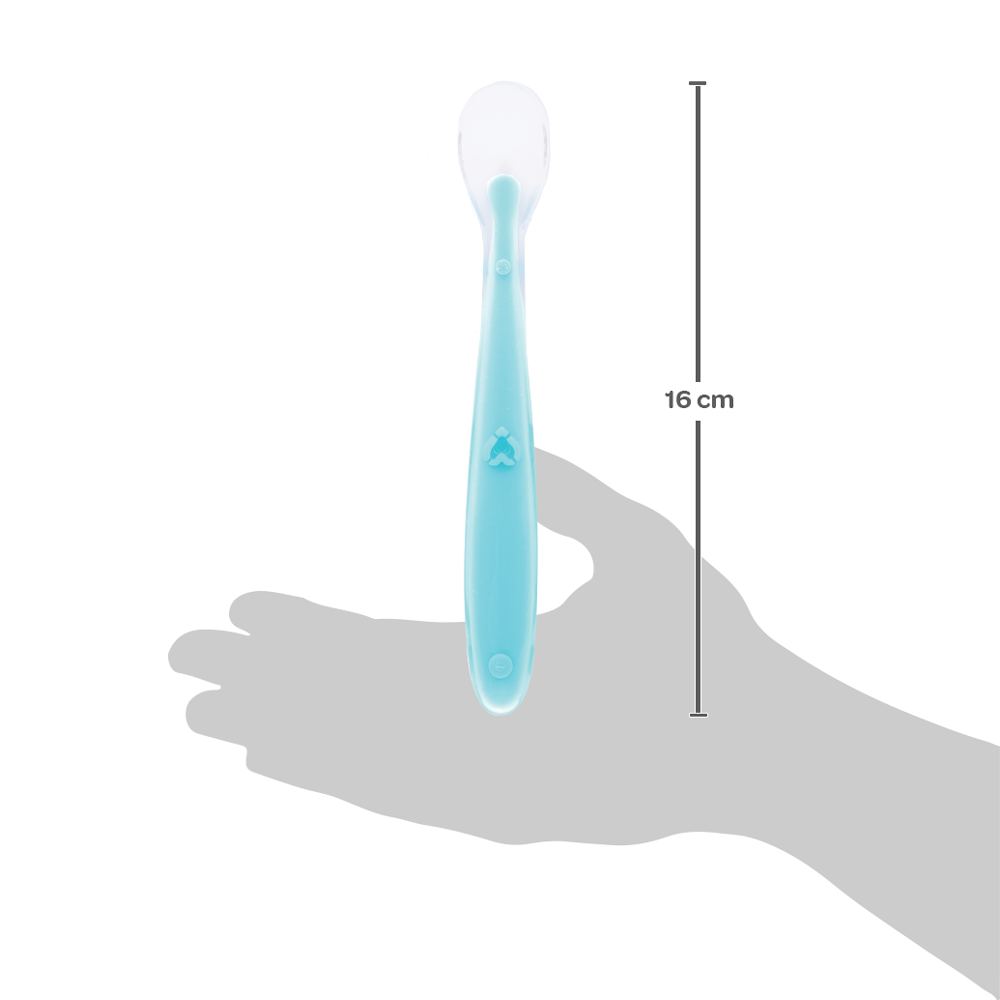 Colher Anatômica em Silicone Azul Buba para Bebê