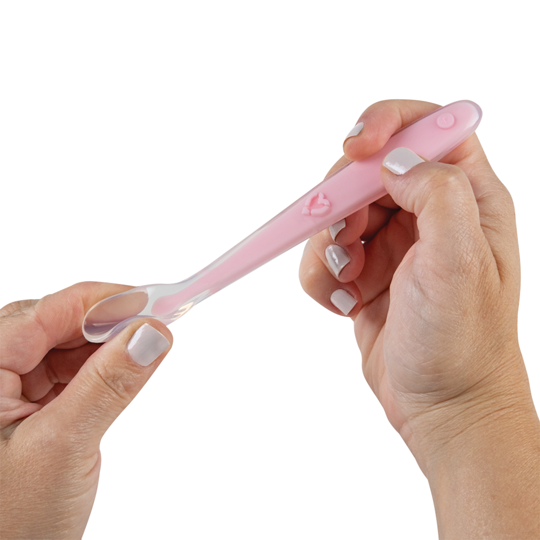 Colher Anatômica em Silicone Rosa Buba para Bebê