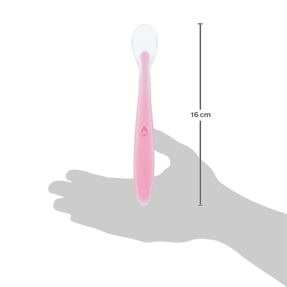 Colher Anatômica em Silicone Rosa Buba para Bebê