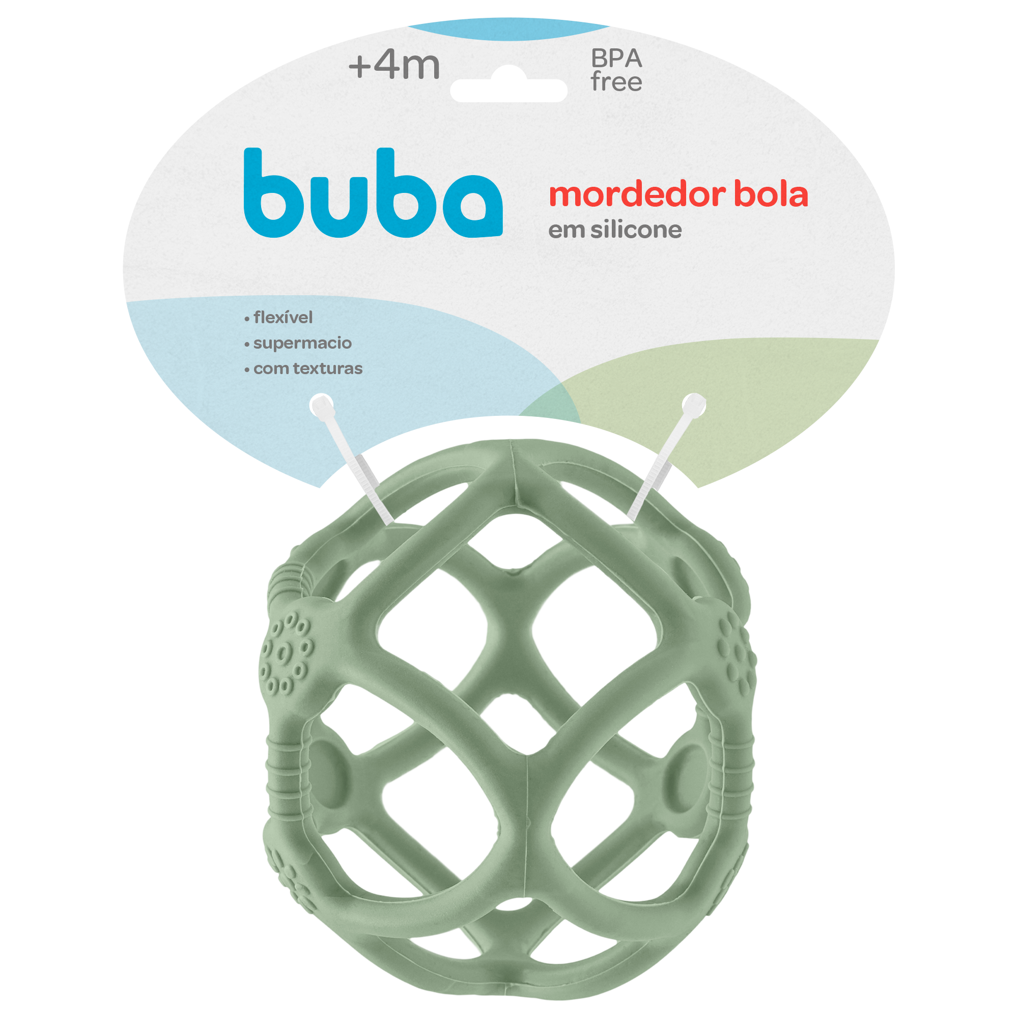 Mordedor Bola em Silicone (4M+) Verde - Buba