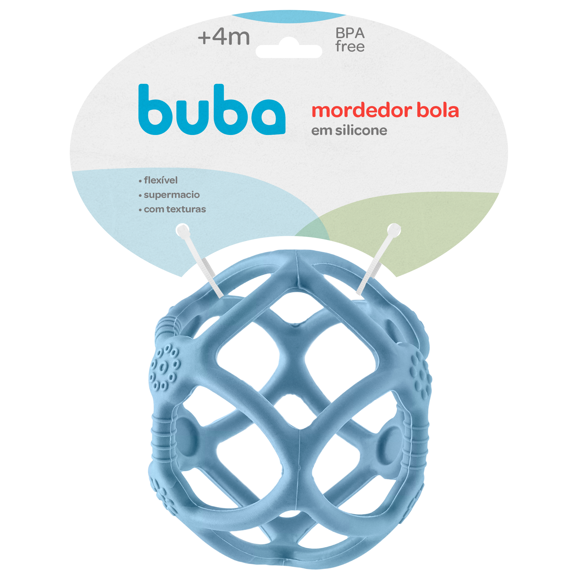 Mordedor Bola em Silicone (4M+) Azul - Buba