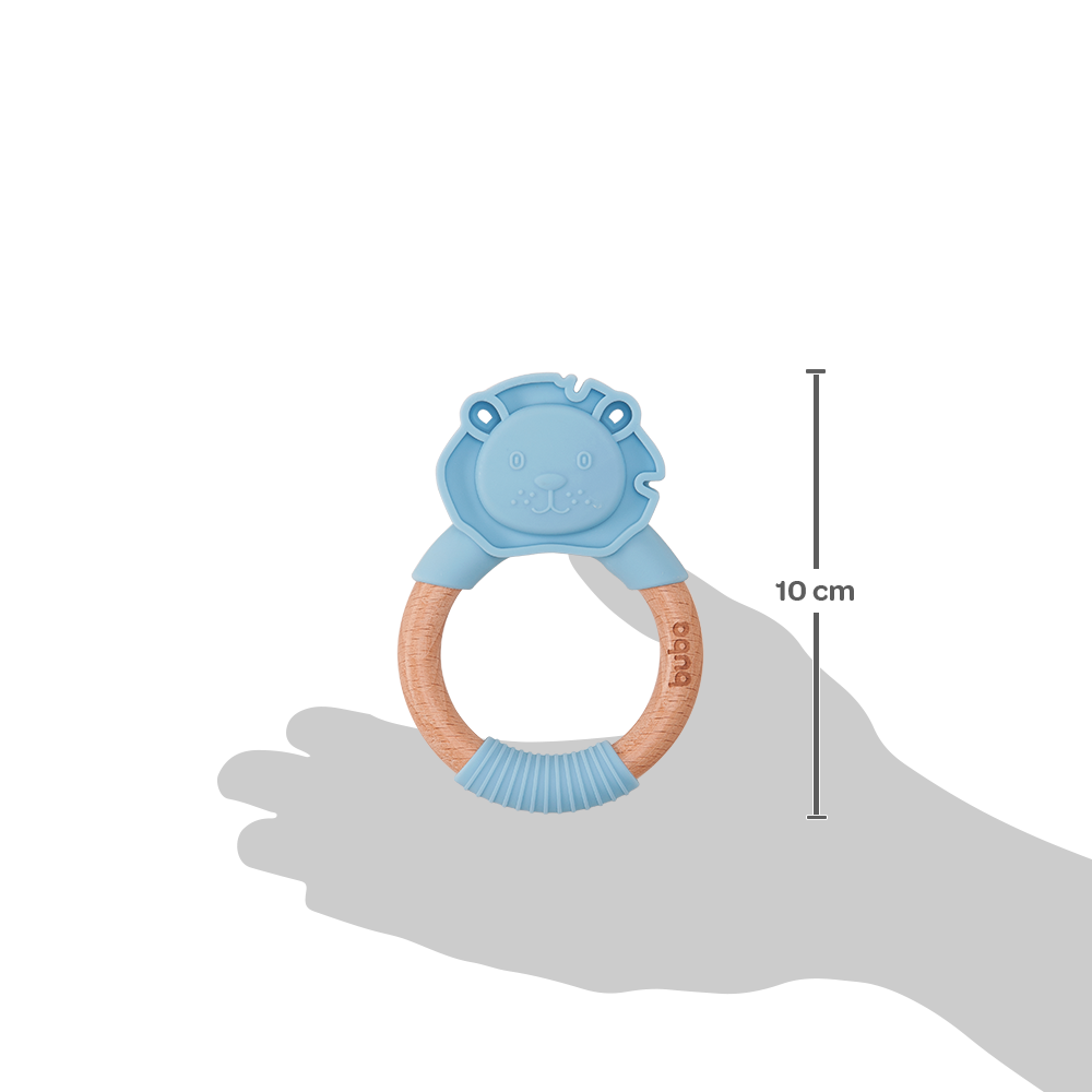Mordedor Buba em Silicone e Bambu Leão Azul