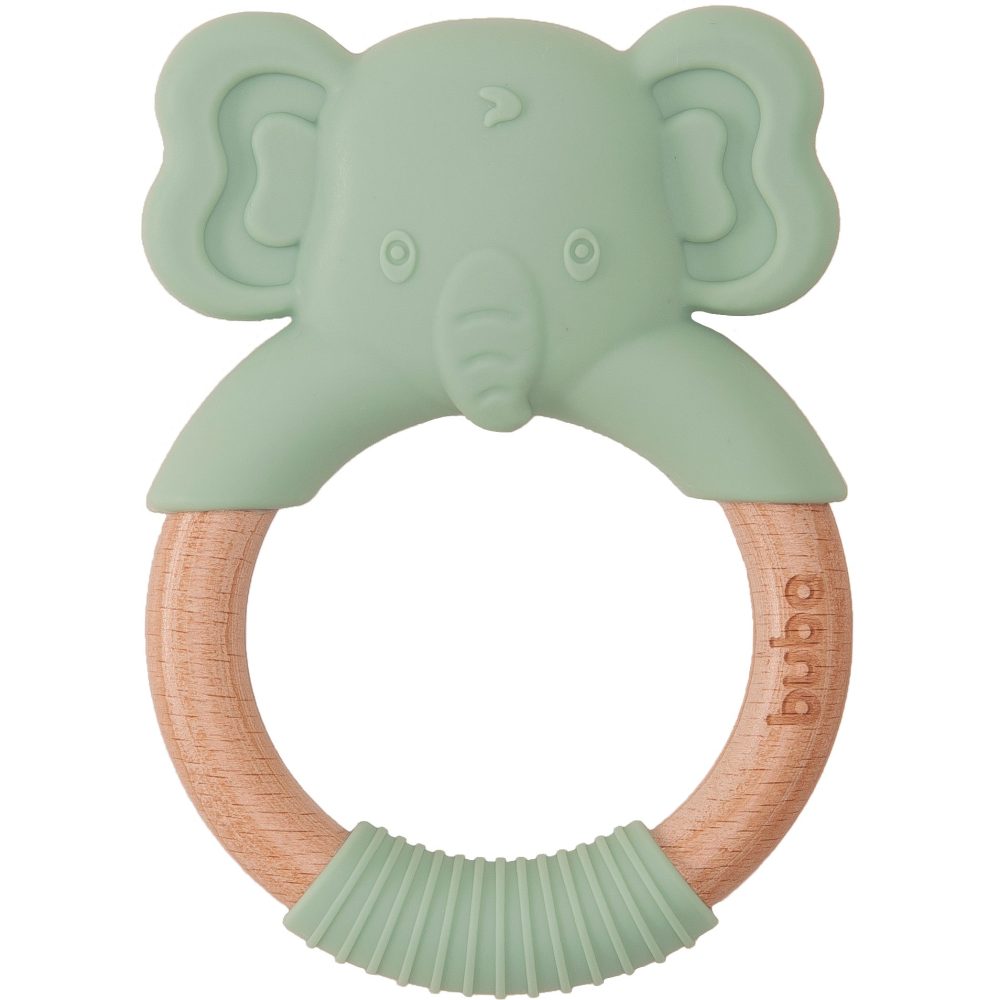 Mordedor Buba em Silicone e Bambu Elefante Verde
