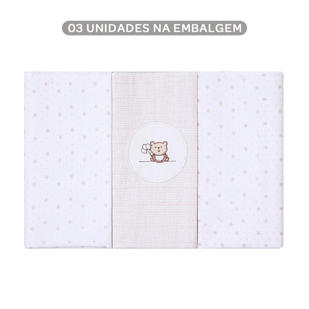 Cueiro Flanelado Bordado 80x80cm - Ted Balão