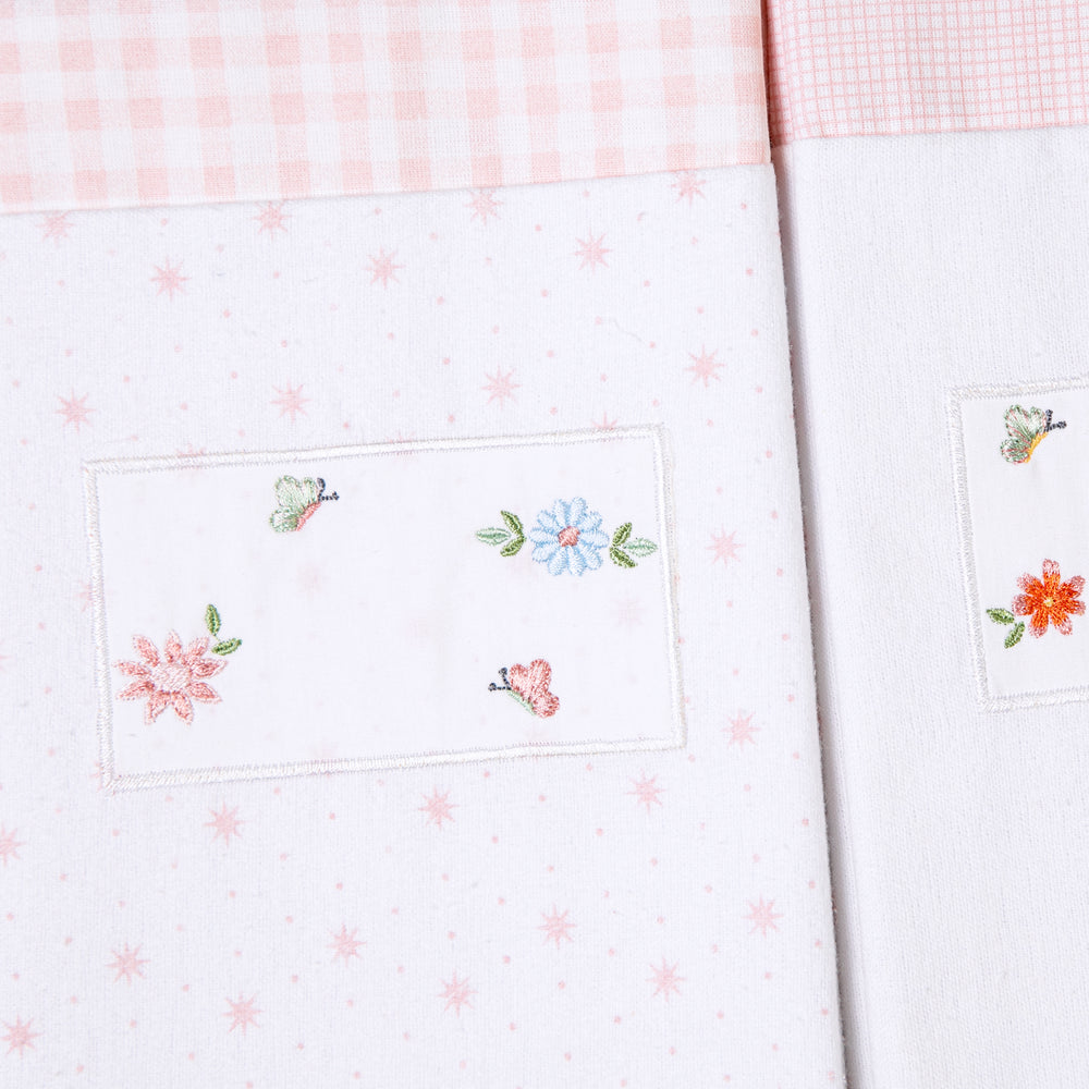 Cueiro Manta Bebê Bordado Floral 2 Unidades - 100% Algodão
