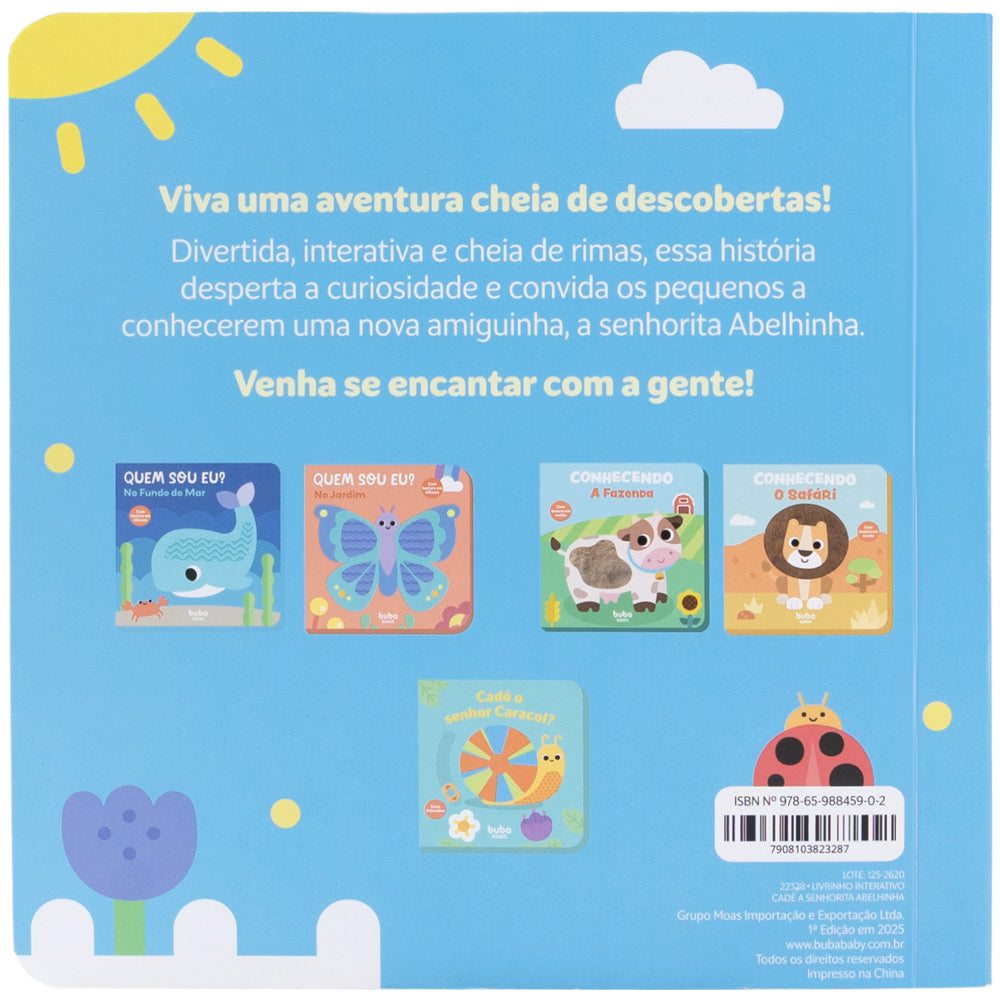 Livro Infantil Educativo Sensorial Buba - Cadê a Senhorita Abelhinha?