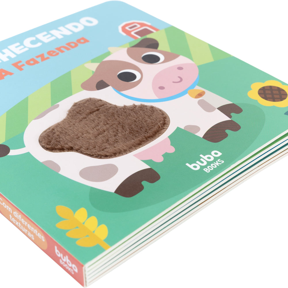 Livro Infantil Educativo Sensorial Buba Com Texturas - Conhecendo a Fazenda