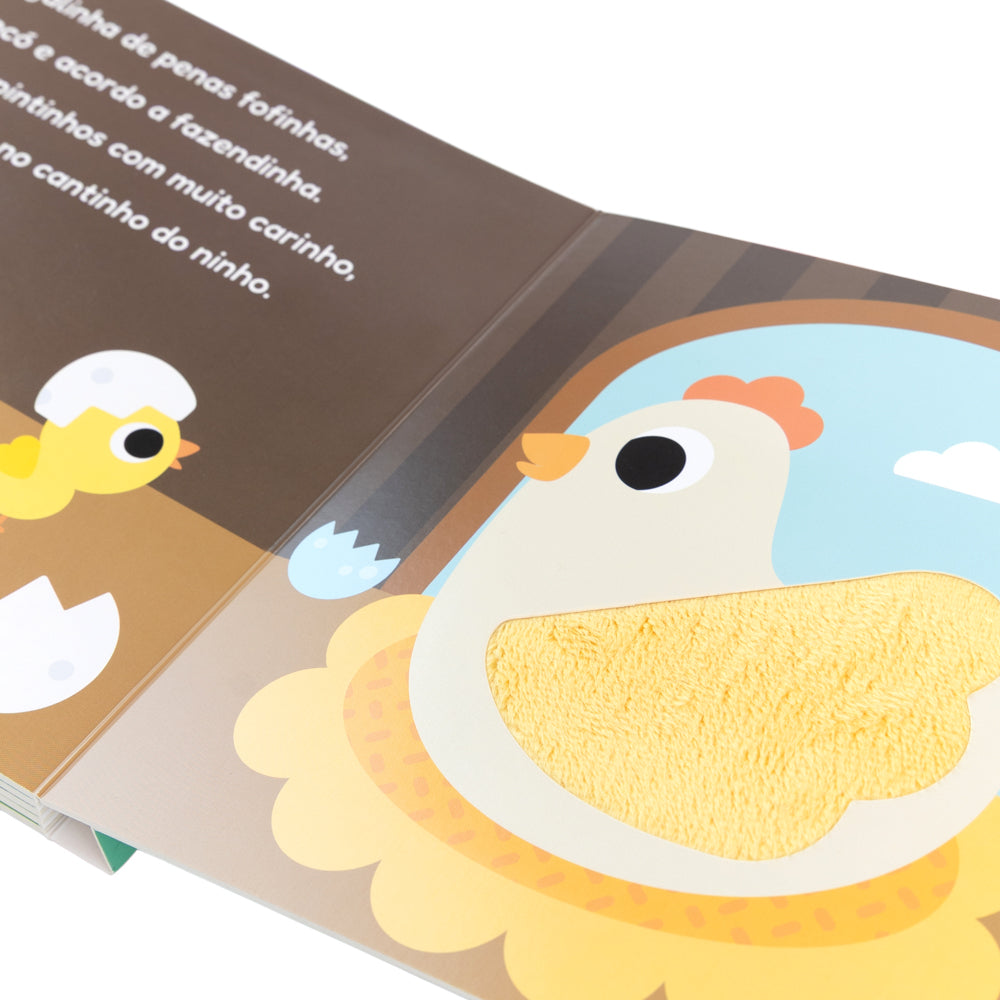 Livro Infantil Educativo Sensorial Buba Com Texturas - Conhecendo a Fazenda