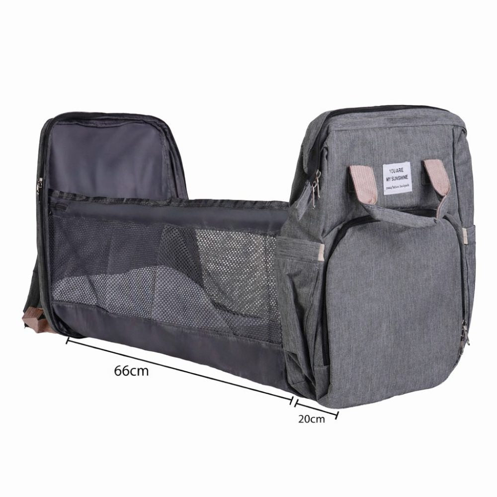Mochila Maternidade Vira Berço Térmica - Cinza