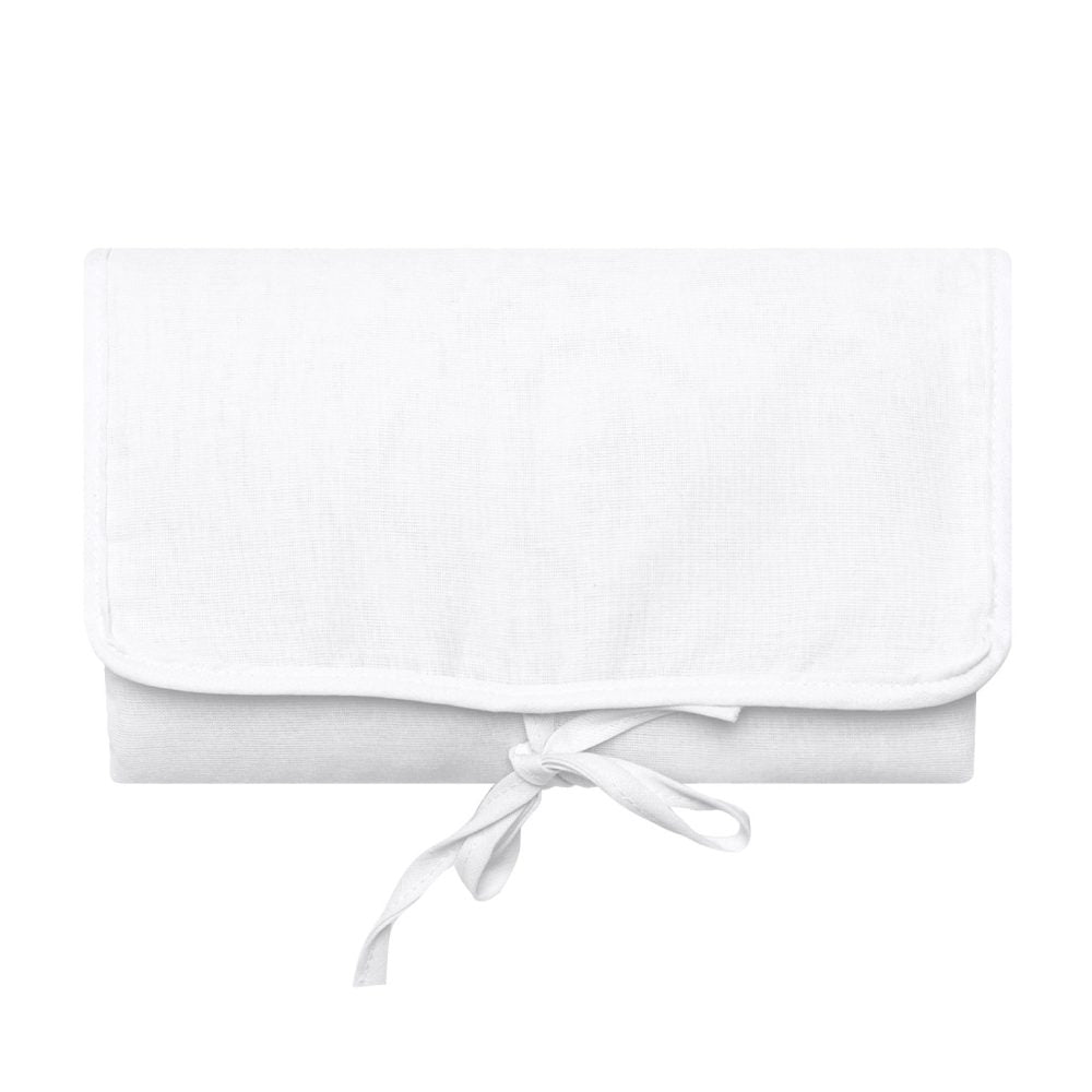 Trocador Portátil Bebê Impermeável em Algodão Branco