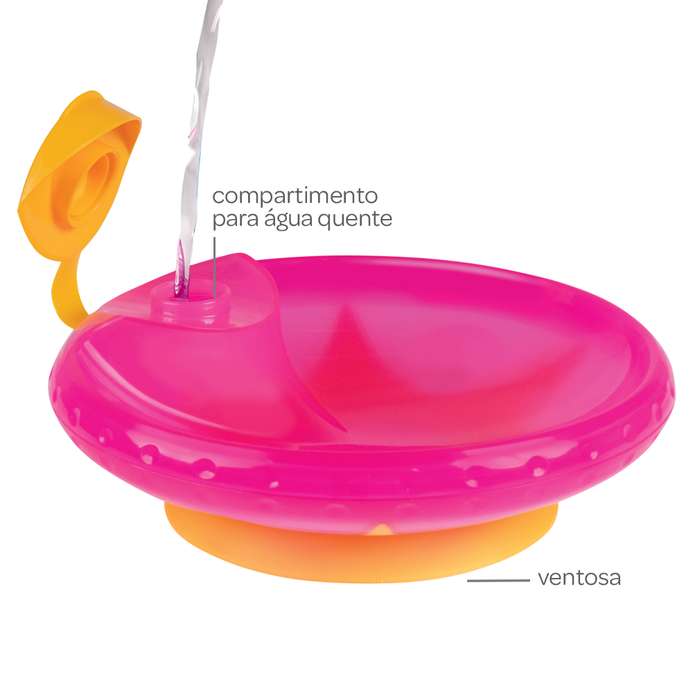 Prato Térmico Buba com Ventosa - Rosa