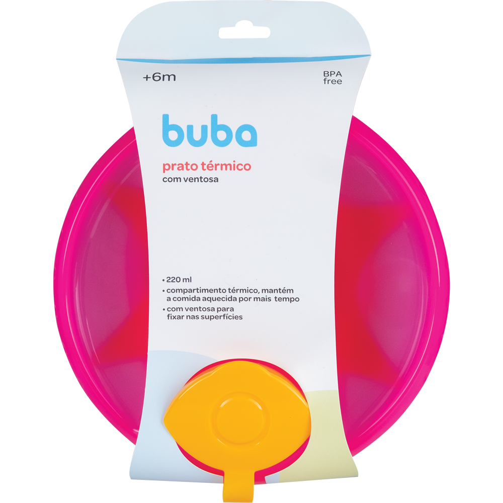 Prato Térmico Buba com Ventosa - Rosa