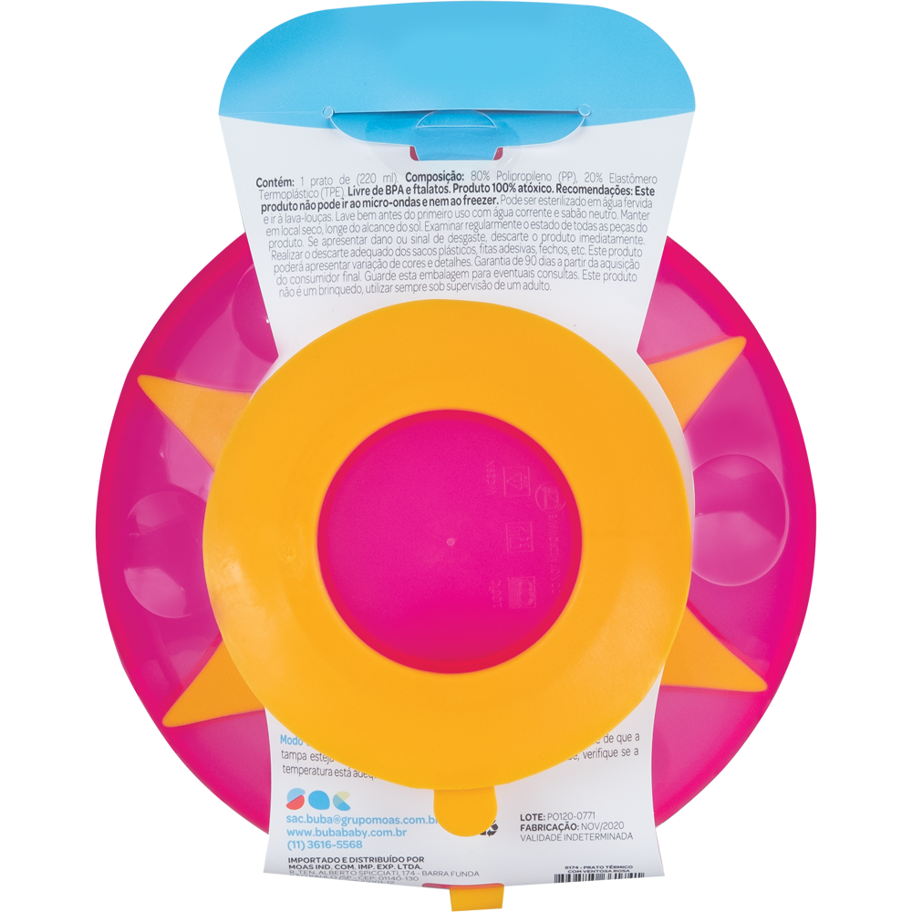 Prato Térmico Buba com Ventosa - Rosa