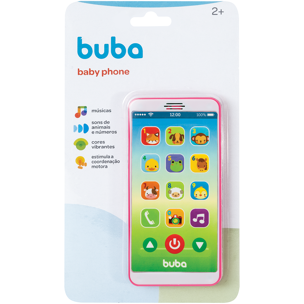 Baby Phone Buba Celular de Brinquedo Rosa