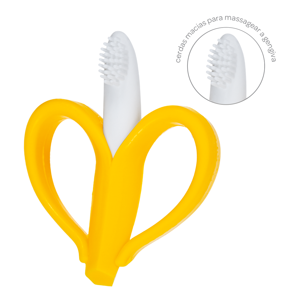 Mordedor Massageador de Gengiva Bebê em Silicone - Banana