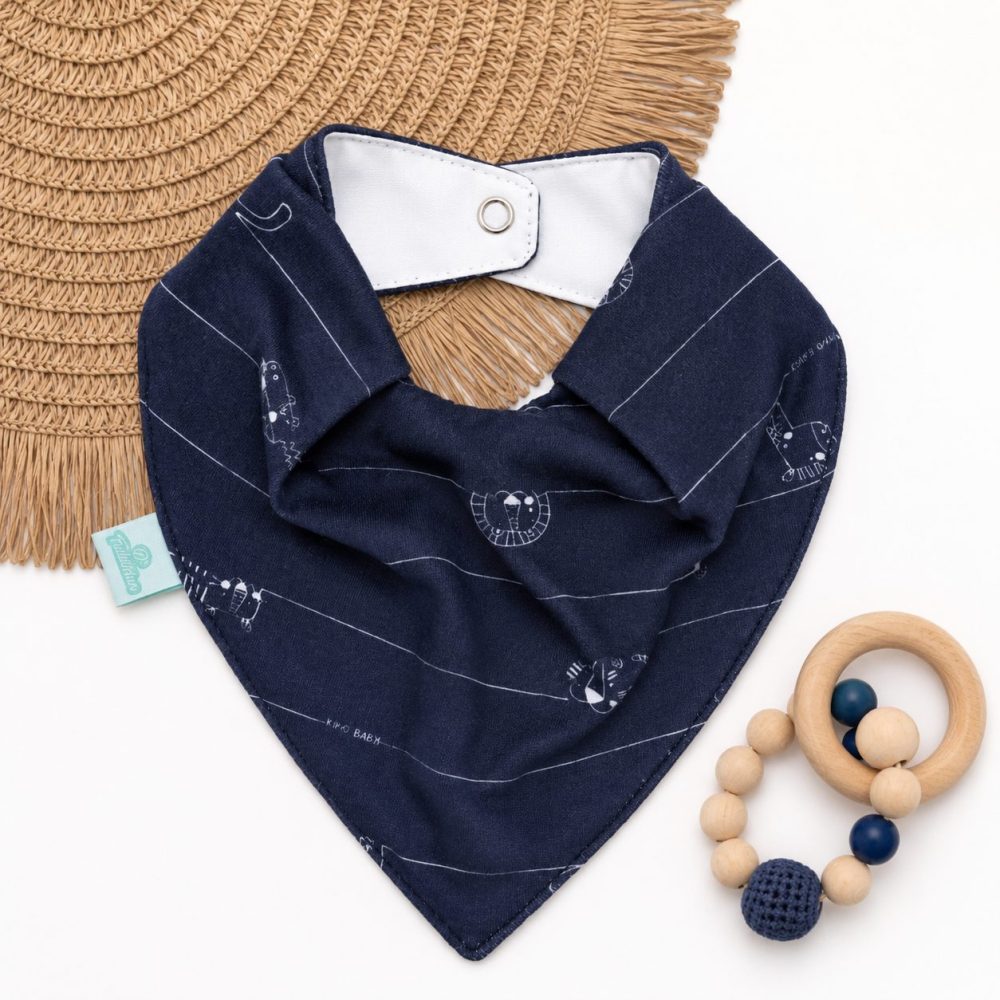 Bandana Impermeável para Bebê - Safari Marinho