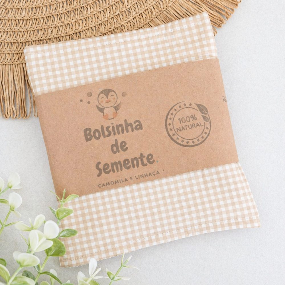 Bolsa Térmica de Sementes para Cólica - Bege
